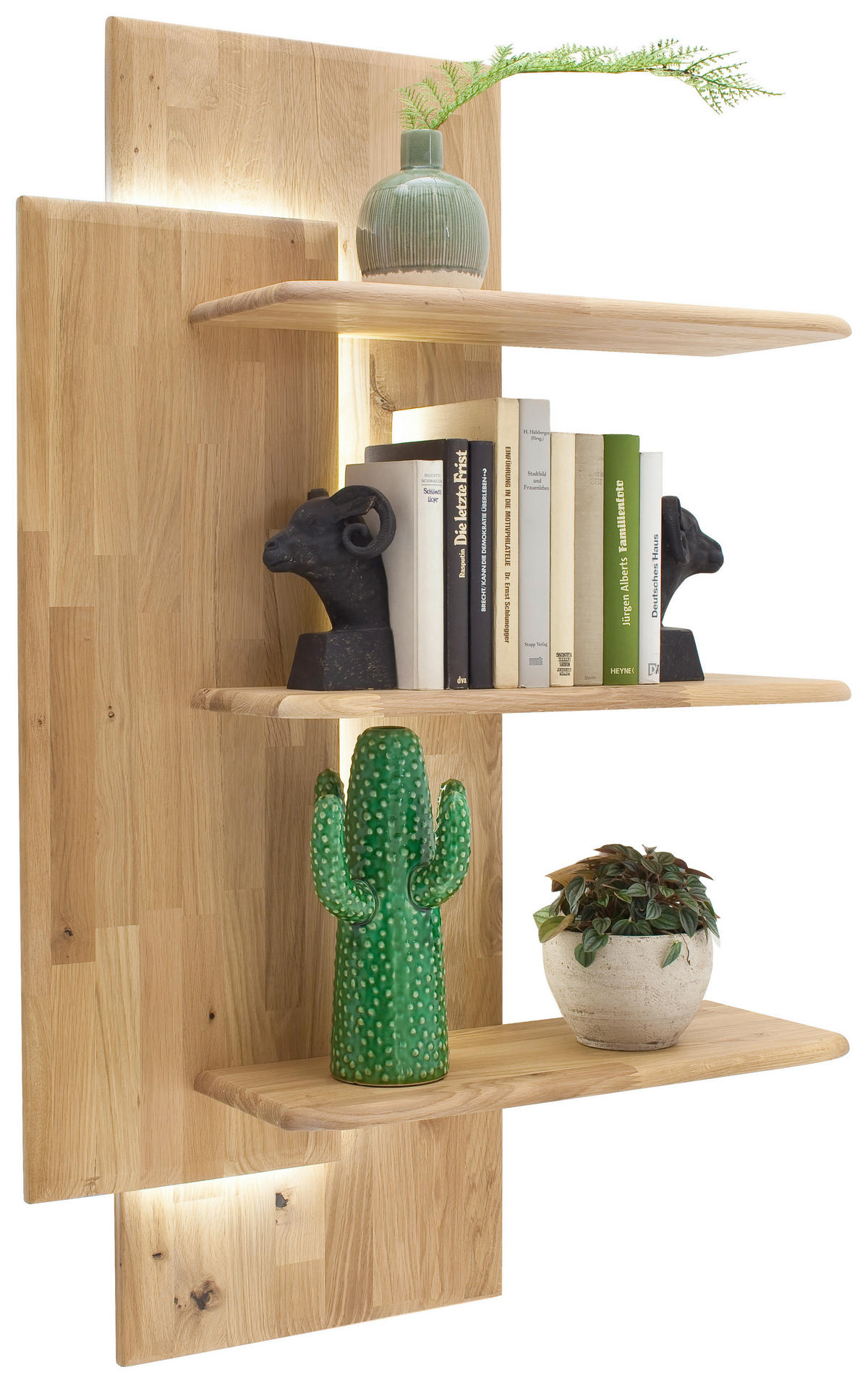 VÄGGHYLLA 75/117/25 cm  - ekfärgad, Design, trä (75/117/25cm) - Livetastic