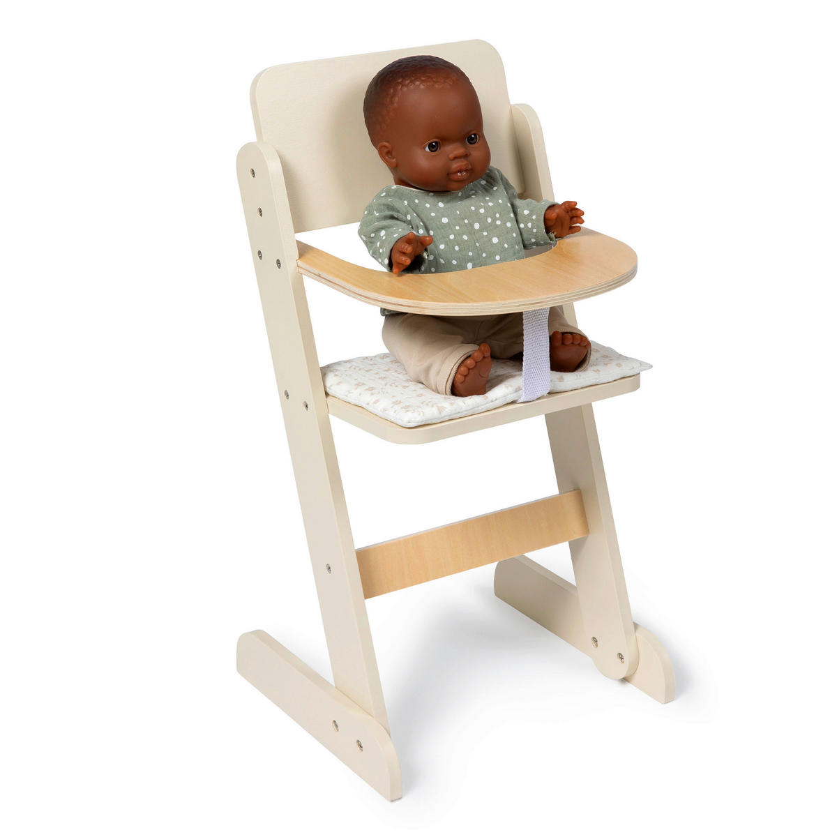 PUPPENHOCHSTUHL ROBINIA  - Creme, Basics, Holz (28/28/52,4cm) - MUSTERKIND