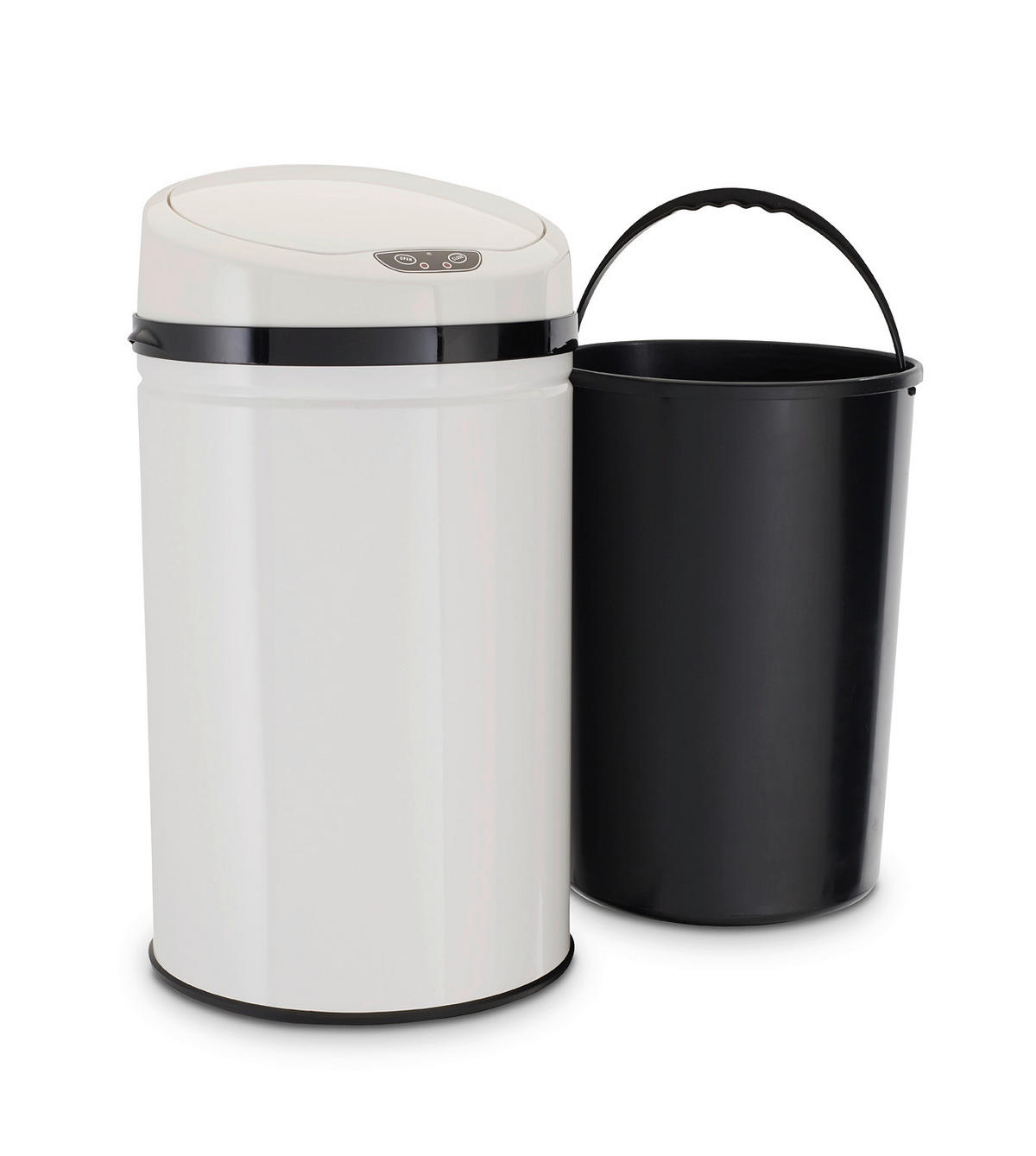 ABFALLEIMER 30 L  - Schwarz/Weiß, Basics, Kunststoff/Metall (31/31/61,5cm) - Echtwerk