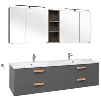 BADEZIMMER  in 185 cm  - Eichefarben/Eiche Artisan, KONVENTIONELL, Glas/Holz (185cm) - Dieter Knoll