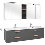 BADEZIMMER  in 185 cm  - Eichefarben/Eiche Artisan, KONVENTIONELL, Glas/Holz (185cm) - Dieter Knoll