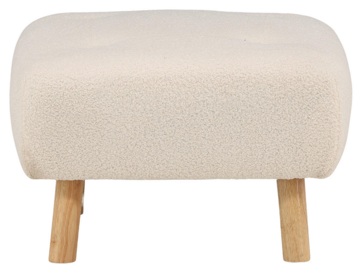 HOCKER in Holz, Textil Weiß  - Weiß, Design, Holz/Kunststoff (60/28/60cm) - Livetastic