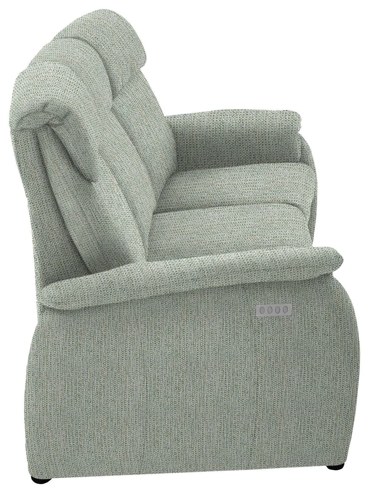 TRAPEZSOFA in Flachgewebe Platinfarben  - Platinfarben/Schwarz, Konventionell, Textil/Metall (219/107/97cm) - Pure Home Comfort