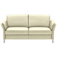 2,5-SITZER in Echtleder Weiss  - Weiss/Alufarben, Design, Leder/Metall (164cm) - Dieter Knoll