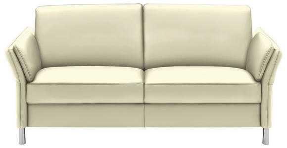 3-SITZER-SOFA Latina in Echtleder Weiß   - Alufarben/Weiß, Design, Leder/Metall (190/82/99cm) - Dieter Knoll