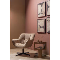 SESSEL in Samt Sandfarben  - Sandfarben/Schwarz, MODERN, Textil/Metall (71/94/83cm) - Livetastic