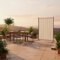 SICHTSCHUTZ - Beige/Silberfarben, KONVENTIONELL, Textil/Metall (155/188/50cm) - Gardenson