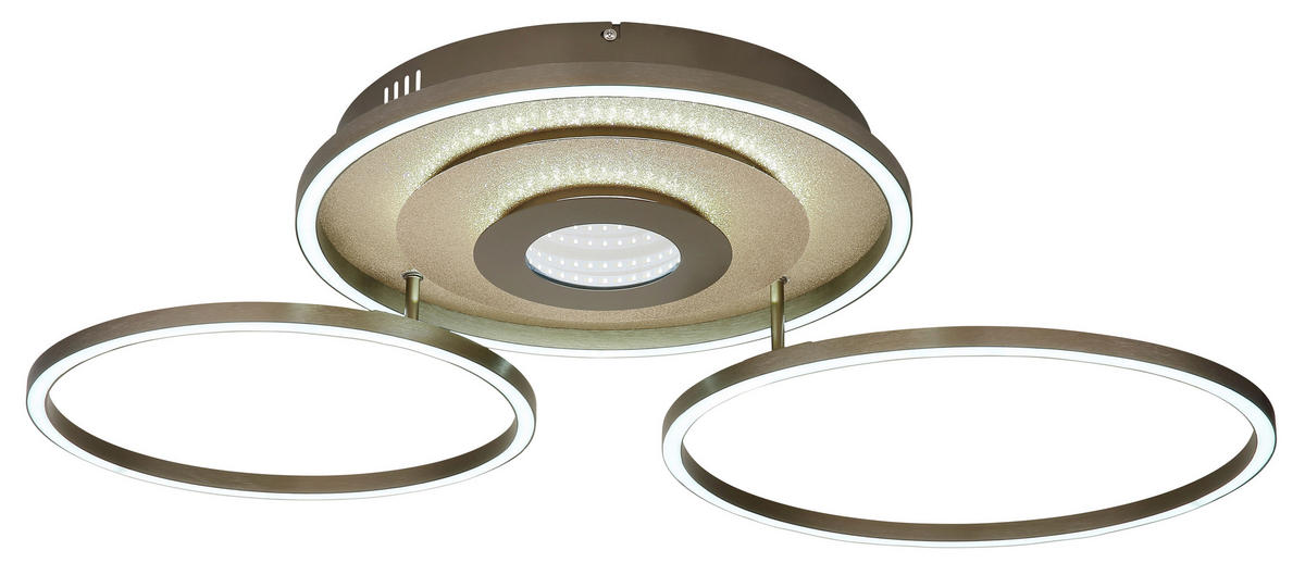 LED-DECKENLEUCHTE Miles 99,2/57/11,5 cm  - Champagner/Goldfarben, Design, Kunststoff/Metall (99,2/57/11,5cm) - Globo
