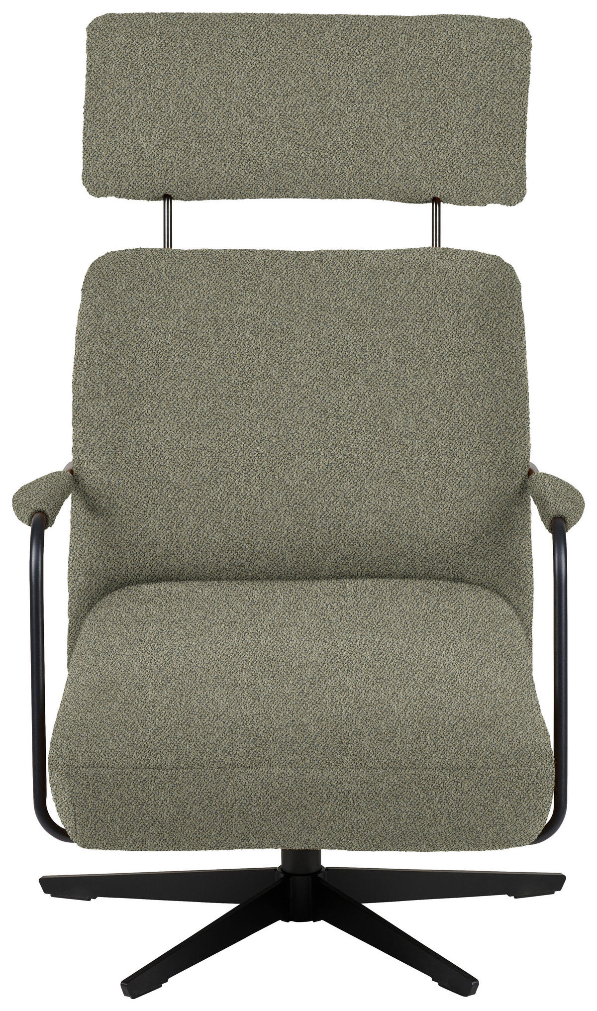 SESSEL in Flachgewebe, Bouclé Greige  - Greige/Schwarz, Design, Textil/Metall (71/103/91cm) - Koinor