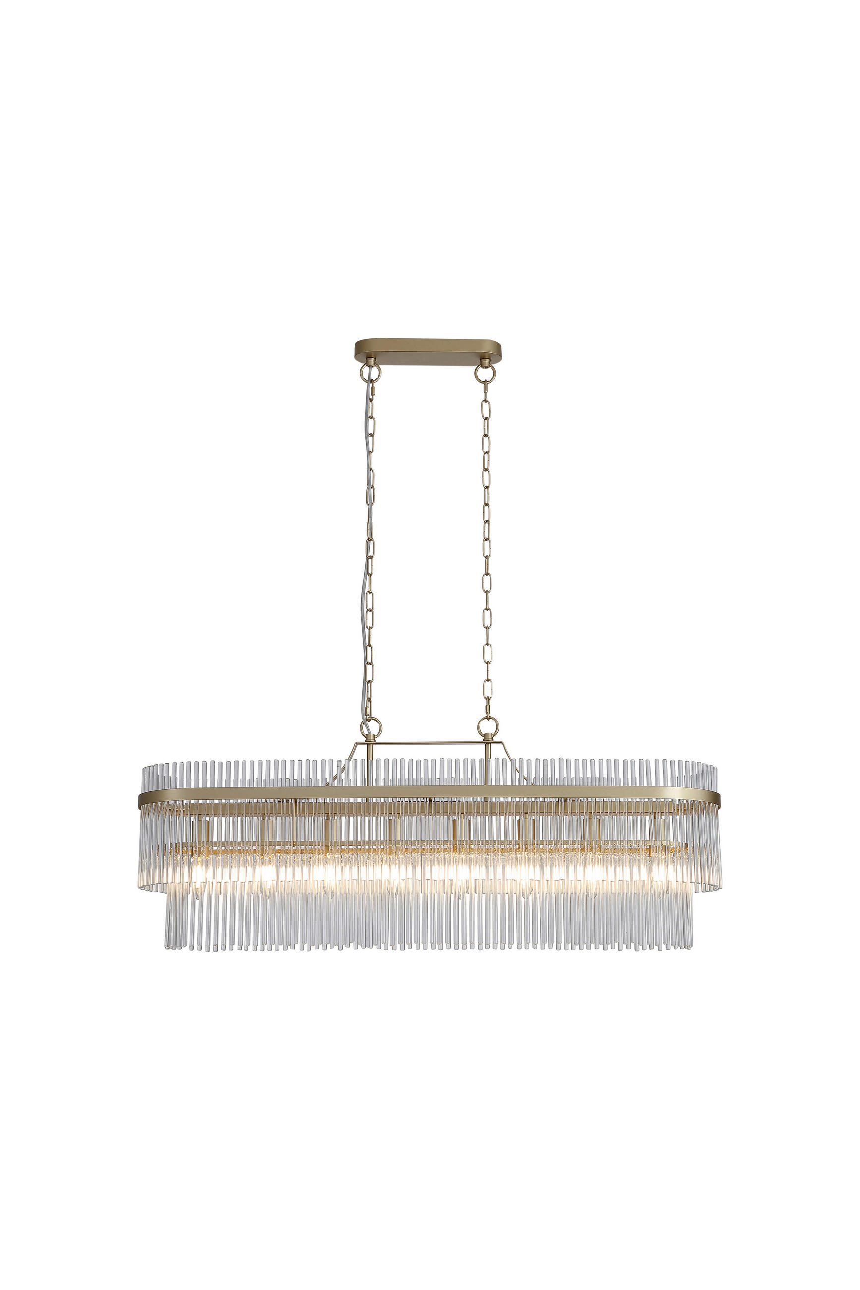 PENDELLEUCHTE Lara 98/22/150 cm  - Klar/Goldfarben, Design, Glas/Metall (98/22/150cm)