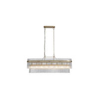 PENDELLEUCHTE Lara 98/22/150 cm  - Klar/Goldfarben, Design, Glas/Metall (98/22/150cm)