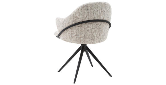 ARMLEHNSTUHL  in beflockt  - Taupe/Anthrazit, Design, Textil/Metall (57/84/44,5cm) - Belluti