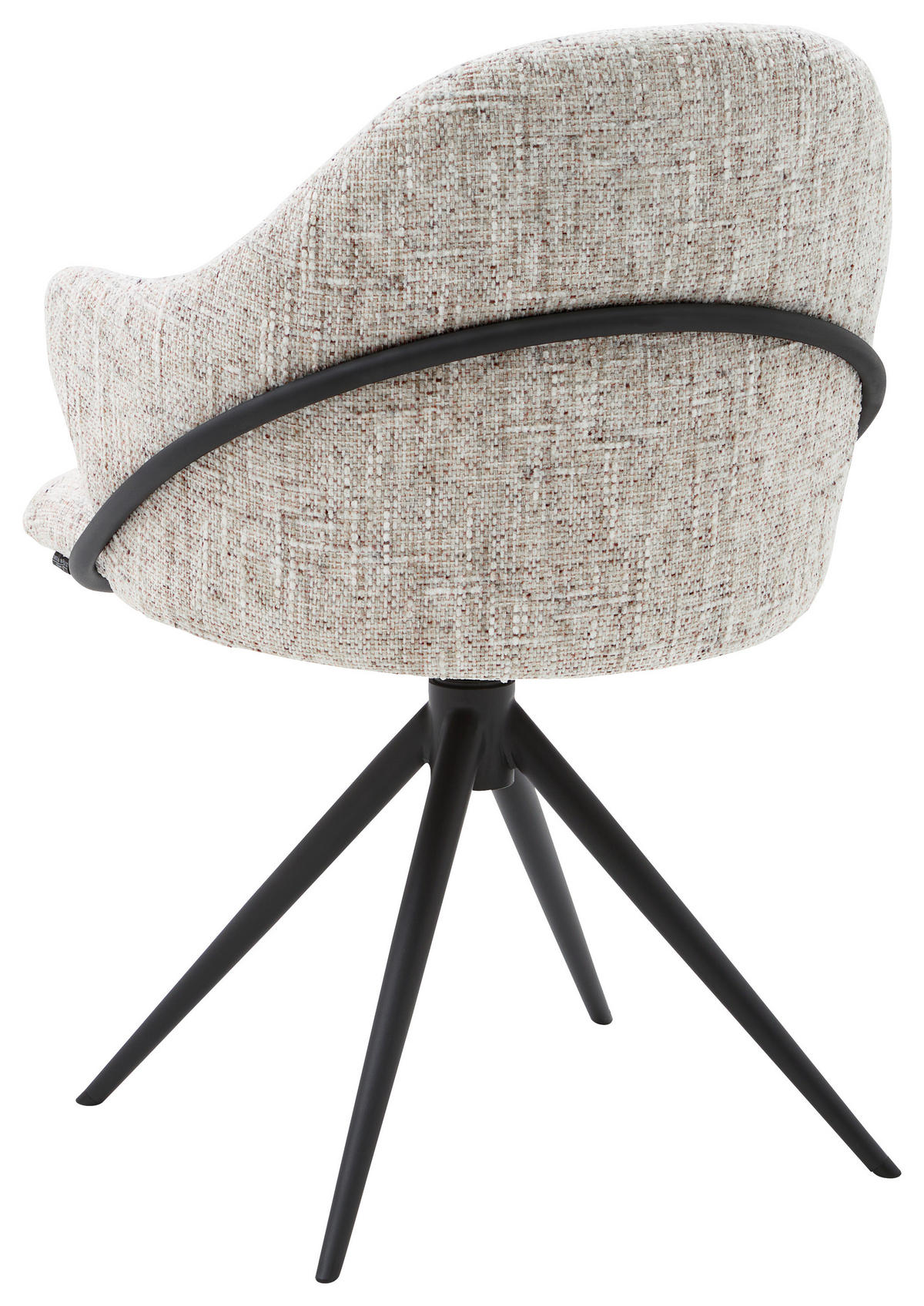 ARMLEHNSTUHL  in beflockt  - Taupe/Anthrazit, Design, Textil/Metall (57/84/44,5cm) - Emilio Belluti
