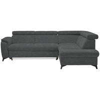 ECKSOFA in Mikrofaser Anthrazit  - Anthrazit/Schwarz, Design, Textil/Metall (260/203cm) - Stylife