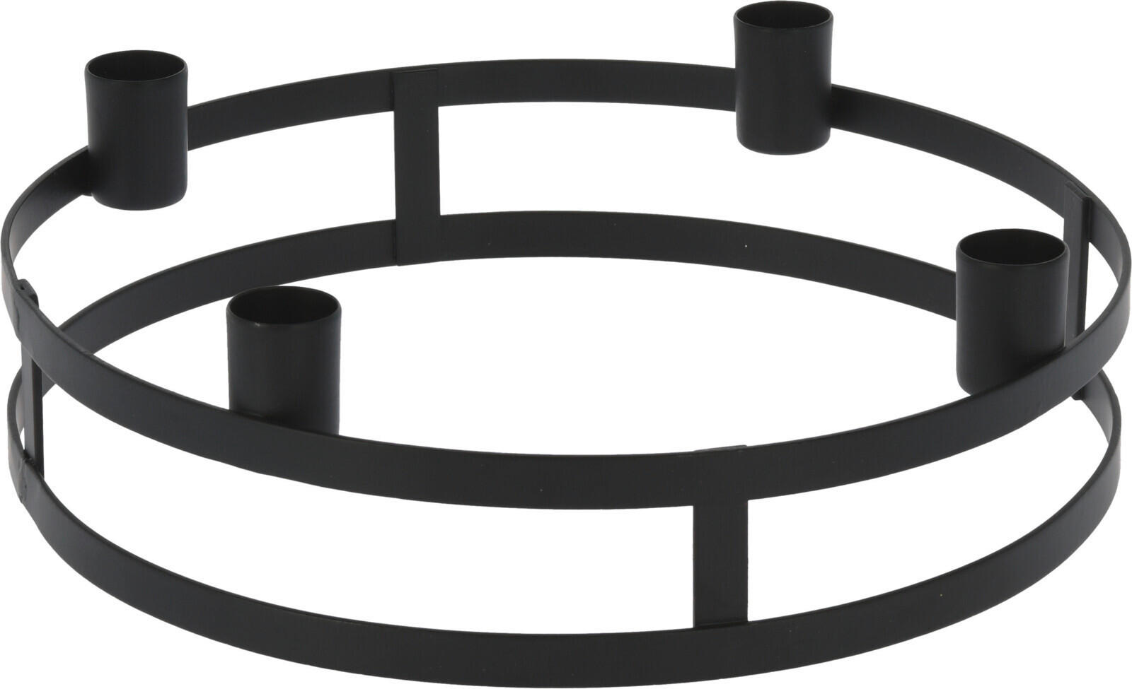STABKERZENHALTER - Schwarz, MODERN, Metall (25/7cm)