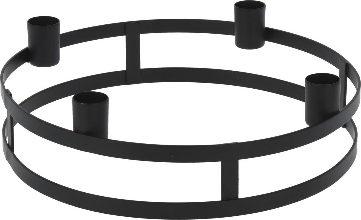 STABKERZENHALTER - Schwarz, MODERN, Metall (25/7cm)