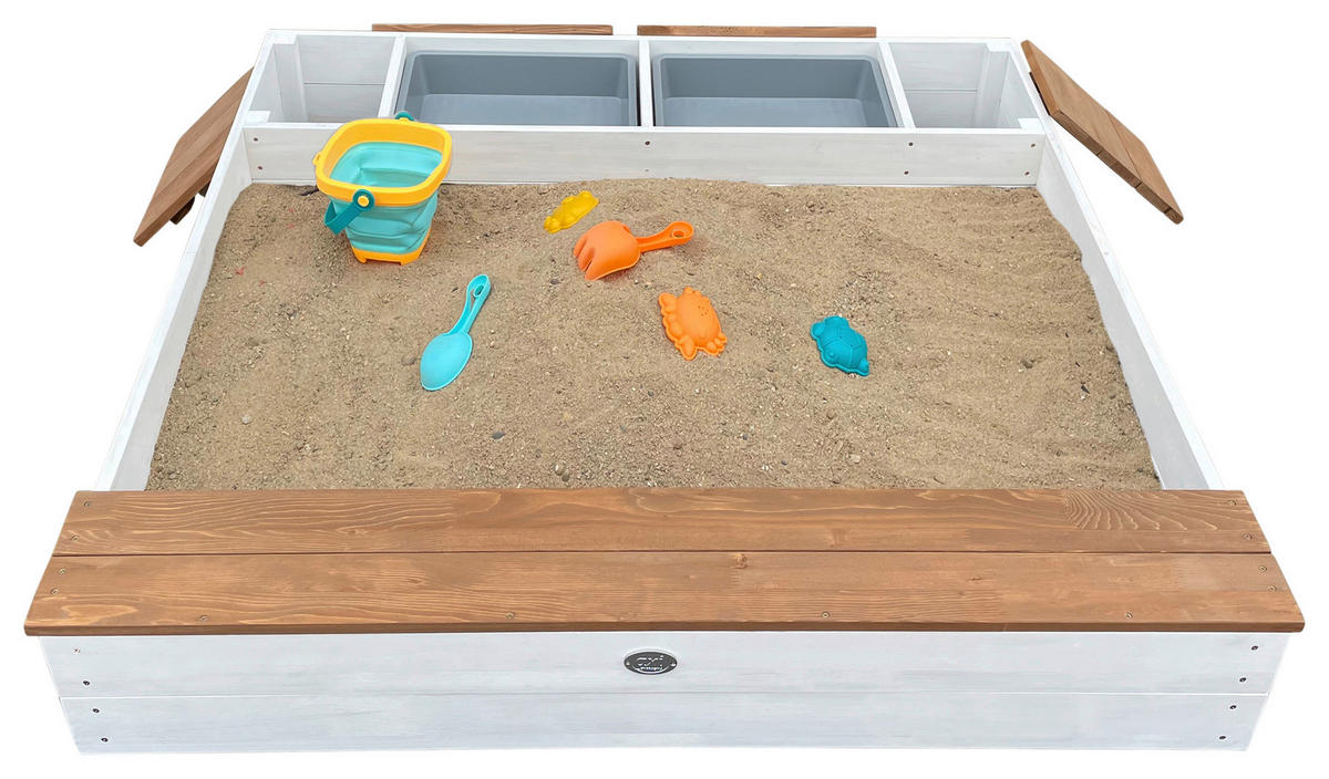 SANDKASTEN  - Braun/Weiß, KONVENTIONELL, Holz (117/18,7/119cm) - Ambia Garden