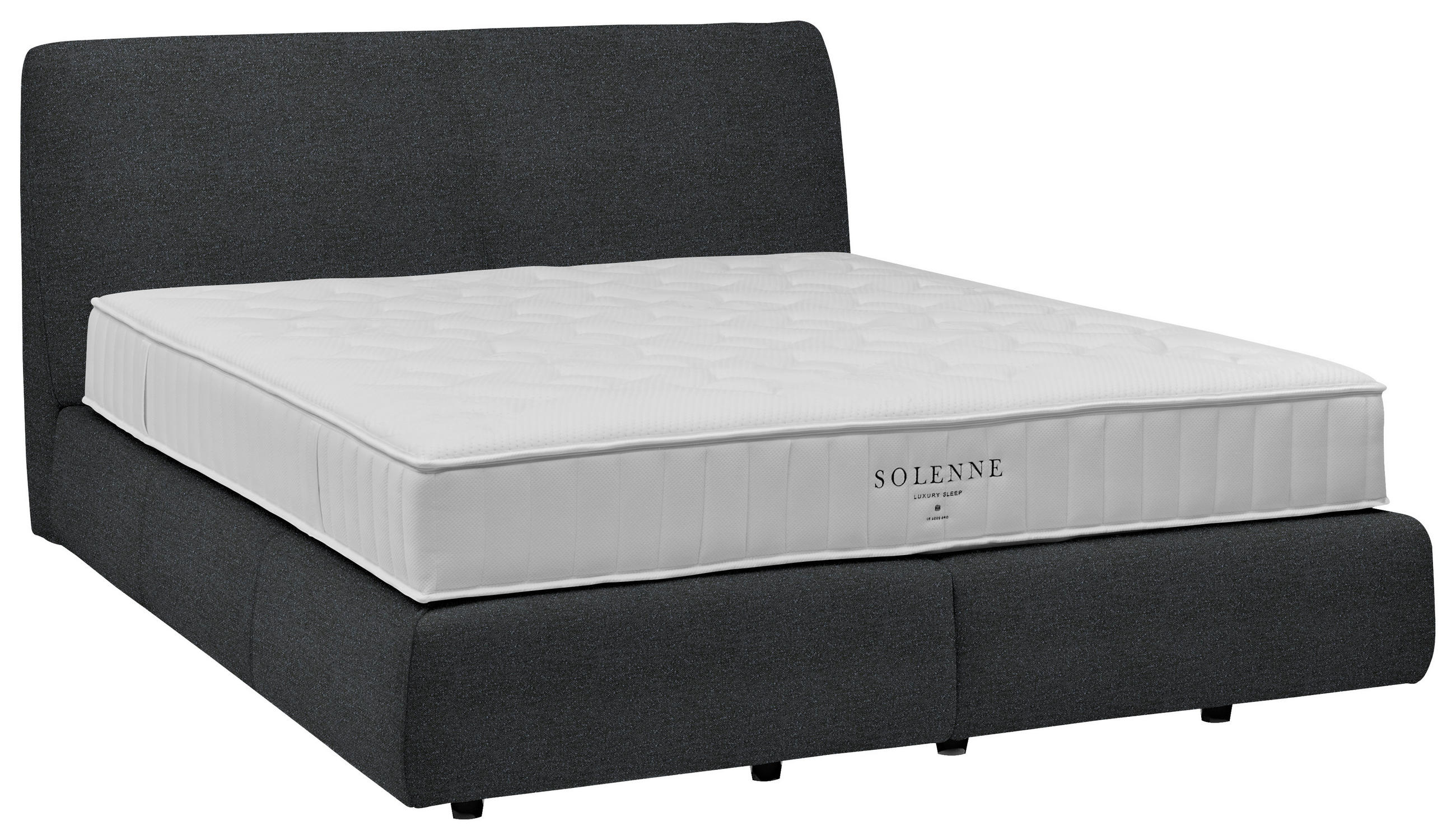 BOXSPRINGBETT 180/200 cm  in Anthrazit  - Anthrazit/Schwarz, Design, Kunststoff/Textil (180/200cm) - Johann Jakob