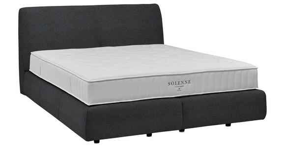 BOXSPRINGBETT 180/200 cm  in Anthrazit  - Anthrazit/Schwarz, Design, Kunststoff/Textil (180/200cm) - Johann Jakob
