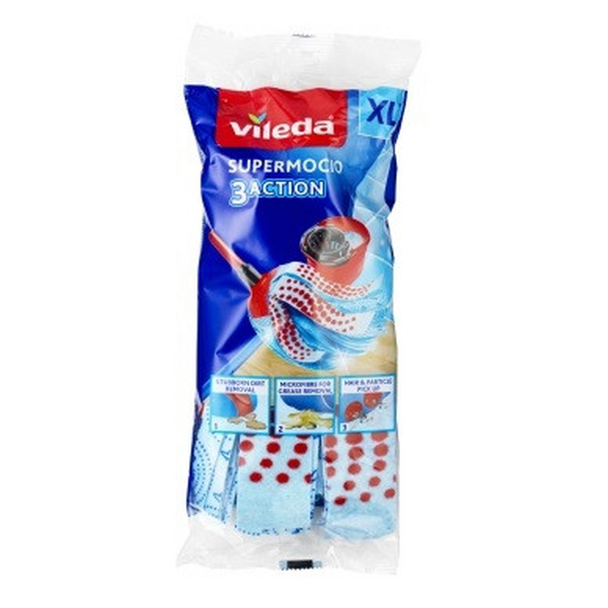 Refillmopp Vileda Supermocio - blå, Basics, textil (15/7/37cm) - Best Price