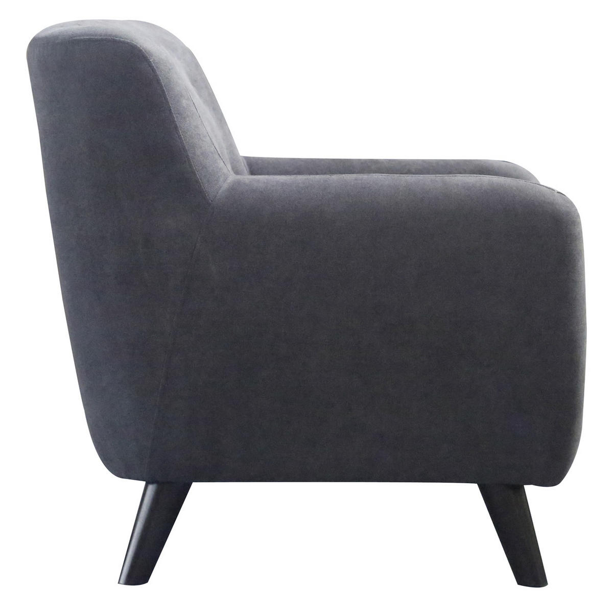 FOTELJA drvo, tekstil  crna, tamno siva   - tamno siva/crna, Moderno, drvo/tekstil (87/82/85cm) - Ti'me