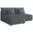 ECKSOFA Grau Cord Zierkissen, Rückenkissen, Schlaffunktion, Rücken echt  - Schwarz/Grau, MODERN, Kunststoff/Textil (153/200cm) - Xora