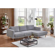 ECKSOFA  in Flachgewebe Hellgrau Rückenkissen, Rücken echt  240/154 cm  - Buchefarben/Hellgrau, KONVENTIONELL, Holz/Textil (240/154cm) - Carryhome