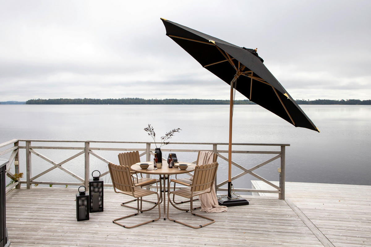 SONNENSCHIRM 330 cm  - Schwarz, KONVENTIONELL (330/258/330cm) - Gardenson