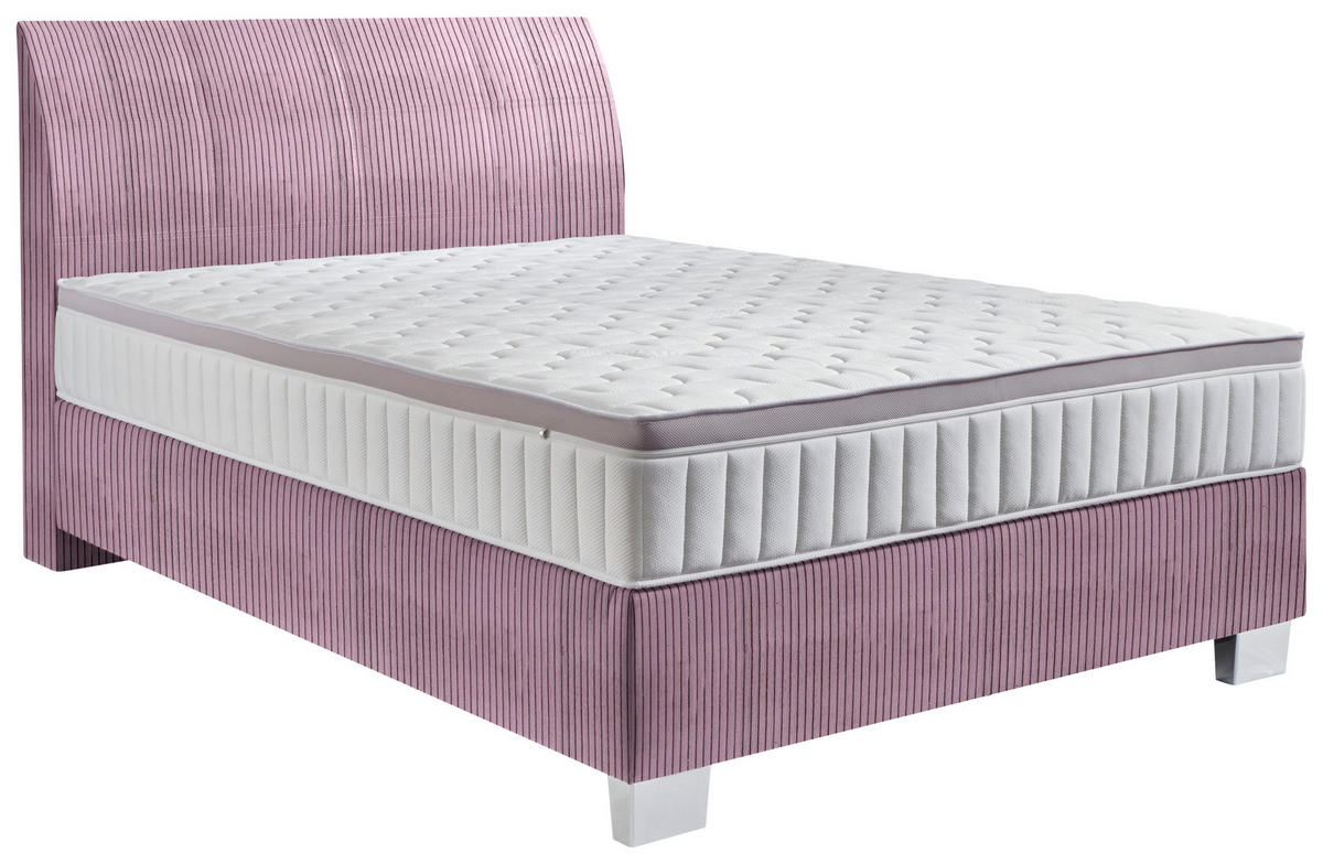 BOXSPRINGBETT 140/200 cm  in Rosa  - Chromfarben/Rosa, Konventionell, Kunststoff/Textil (140/200cm) - Hom`in