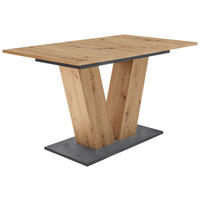 ESSTISCH Graphitfarben, Eiche Artisan rechteckig  ausziehbar  - Graphitfarben/Eiche Artisan, MODERN, Holzwerkstoff (140/76/80cm) - Livetastic