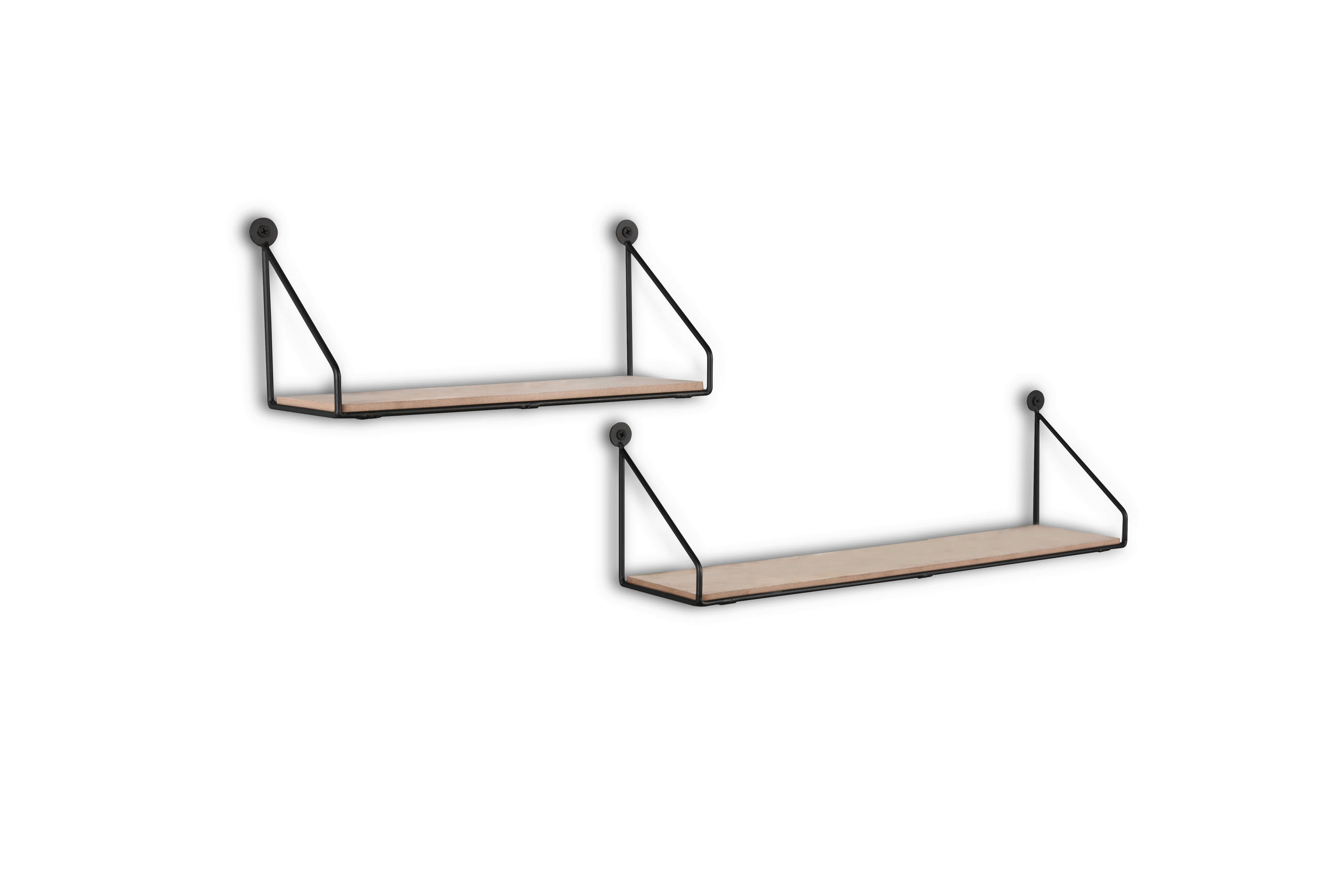 WANDREGALSET 2-teilig Schwarz  - Schwarz, Trend, Holzwerkstoff/Metall (30/13/10cm)