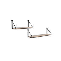 WANDREGALSET  - Schwarz, Trend, Holzwerkstoff/Metall (30/13/10cm)