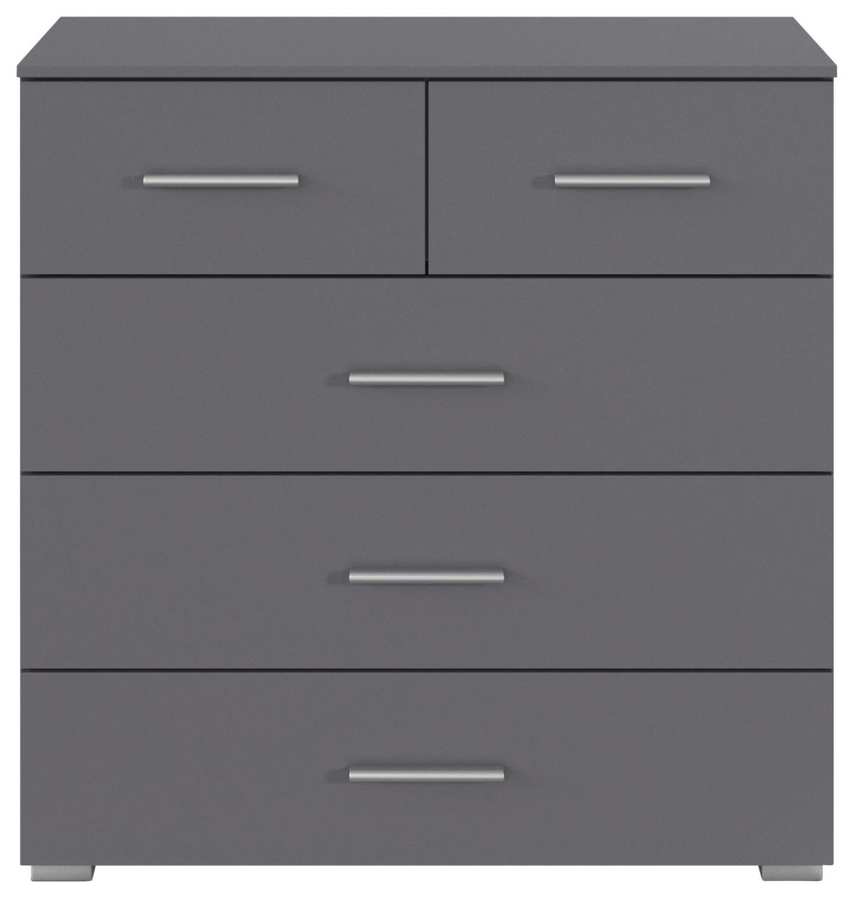 KOMMODE , 80/81/42 cm, 5 Schublade(n)  - Alufarben/Grau, KONVENTIONELL, Holzwerkstoff/Kunststoff (80/81/42cm) - home24