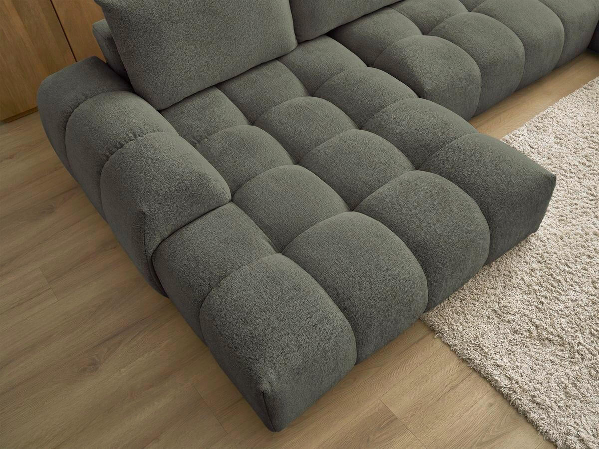 ECKSCHLAFSOFA EVEREST  mit Rücken echt, Armteil links, Armteil rechts Flachgewebe Grün  - Schwarz/Grün, MODERN, Kunststoff/Textil (198/423/212cm)