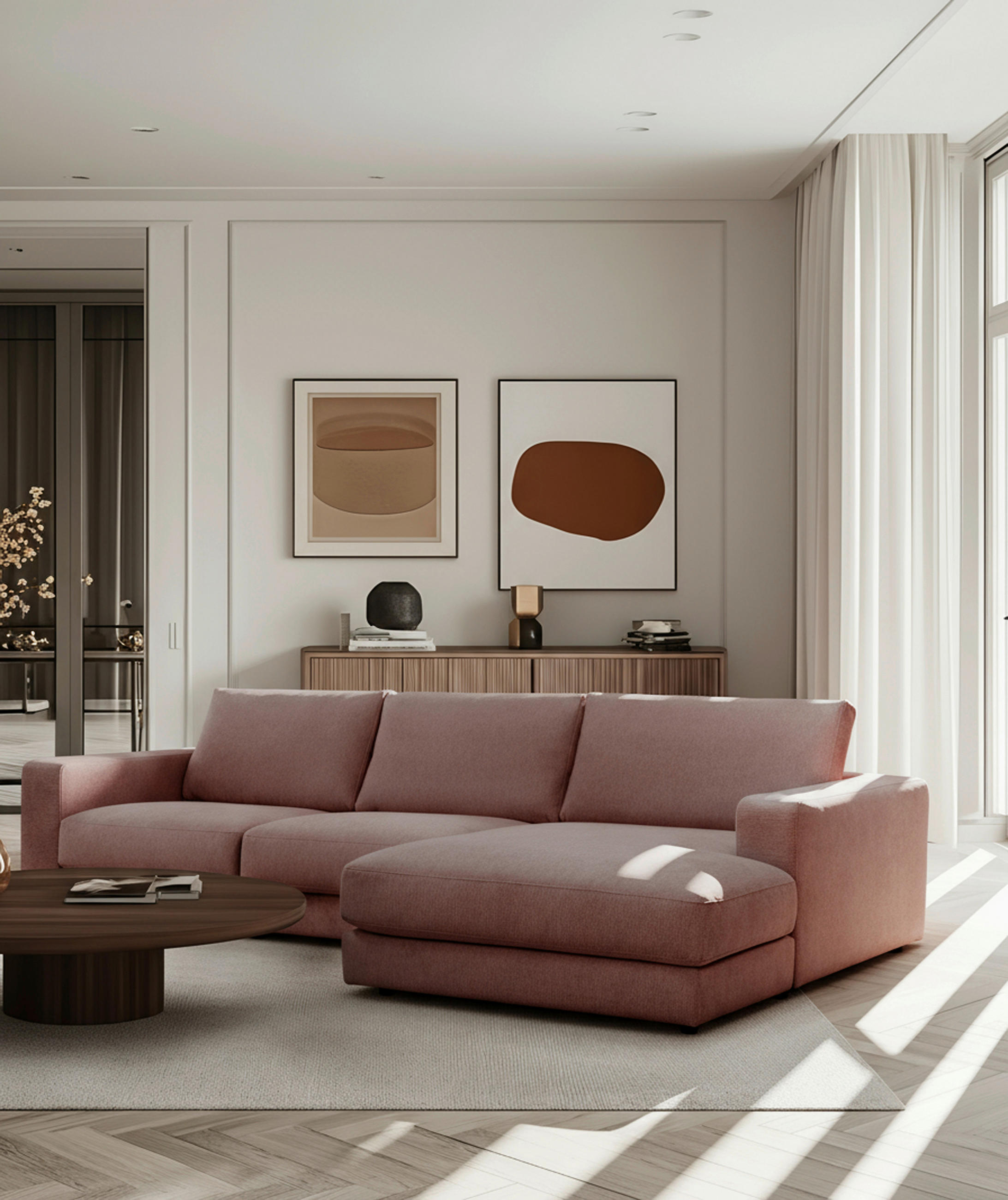 ECKSOFA VIGO Rot  - Rot/Schwarz, Design, Textil (303cm) - MID.YOU