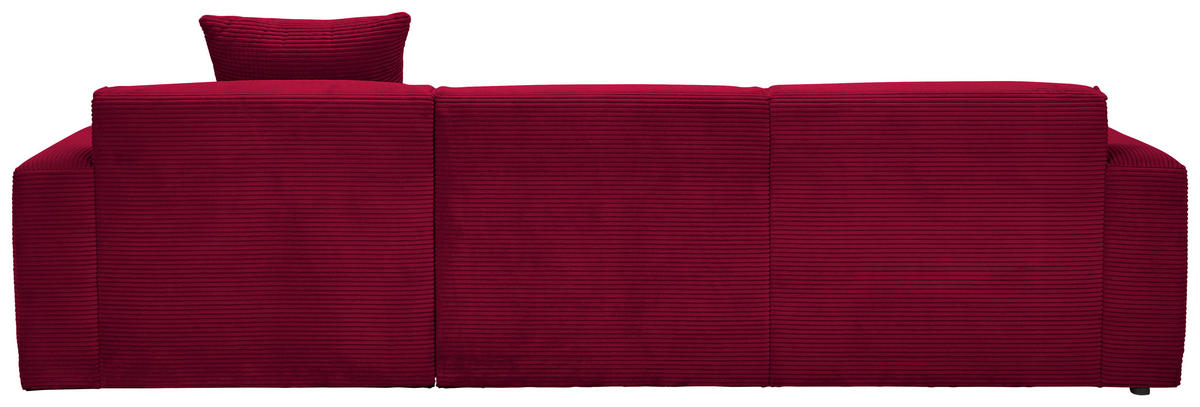 ECKSOFA Rot Cord  - Rot/Schwarz, Design, Kunststoff/Textil (303/196cm) - Livetastic