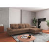 ECKSOFA in Flachgewebe Hellbraun  - Hellbraun/Schwarz, Konventionell, Textil/Metall (279/185cm) - Sit & More