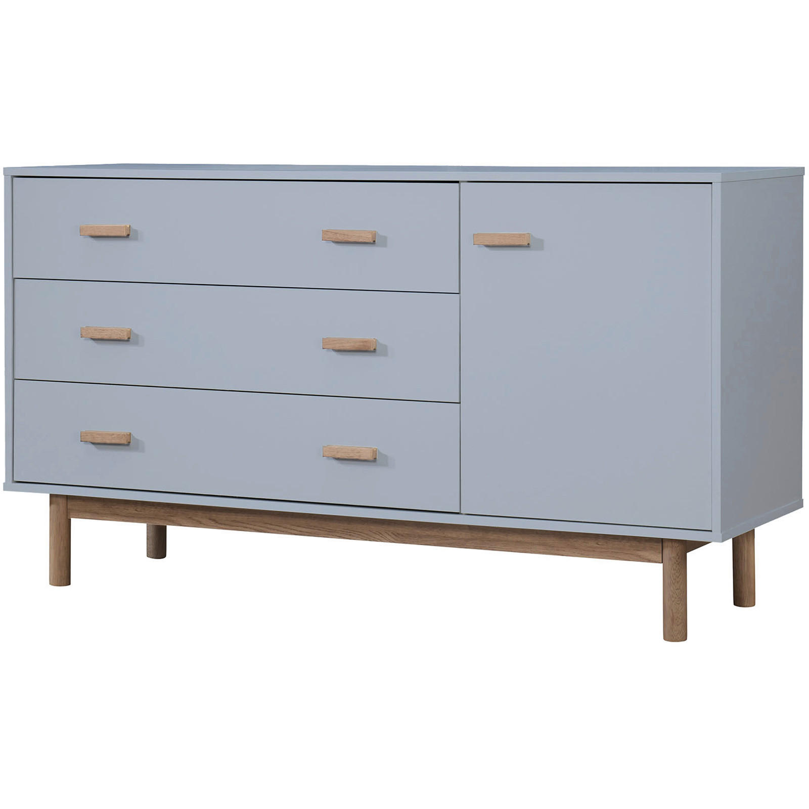 Thumbnail - Mid.you Sideboard Melanie, Grau, Eiche, Metall, 1 Fächer, 3 Schubladen, 144x80x44 cm, Wohnzimmer, Kommoden & Sideboards,...