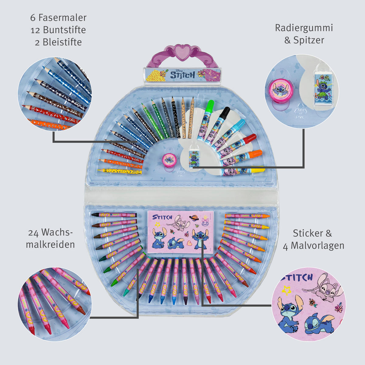 MALSET - Blau/Gelb, Basics, Papier/Kunststoff (38/3,5/21,3cm) - Disney