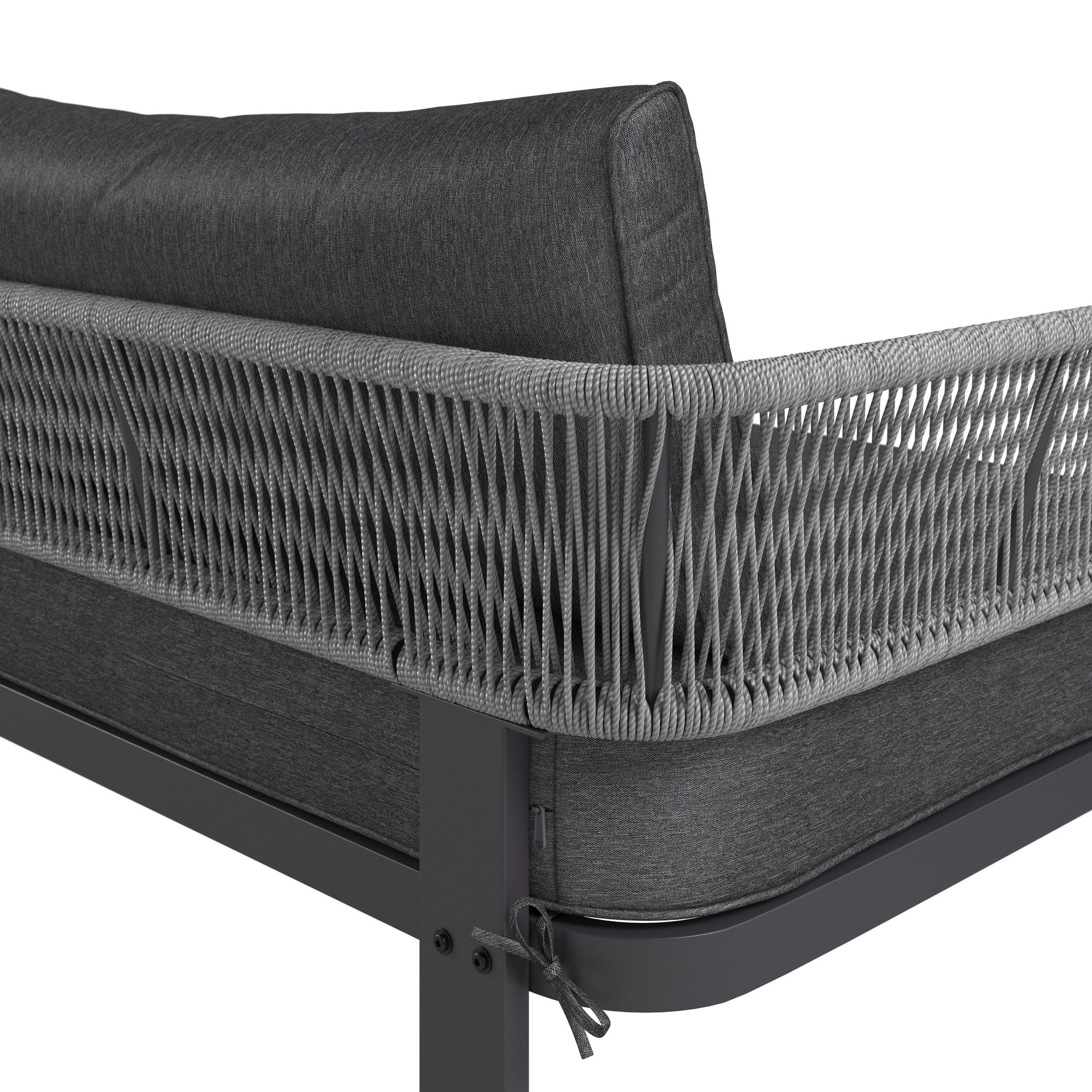 GARTENSET Webstoff Eukalyptusholz massiv Stahl  - Anthrazit/Grau, LIFESTYLE, Holz/Textil (190/74/72,5cm) - Ambia Garden