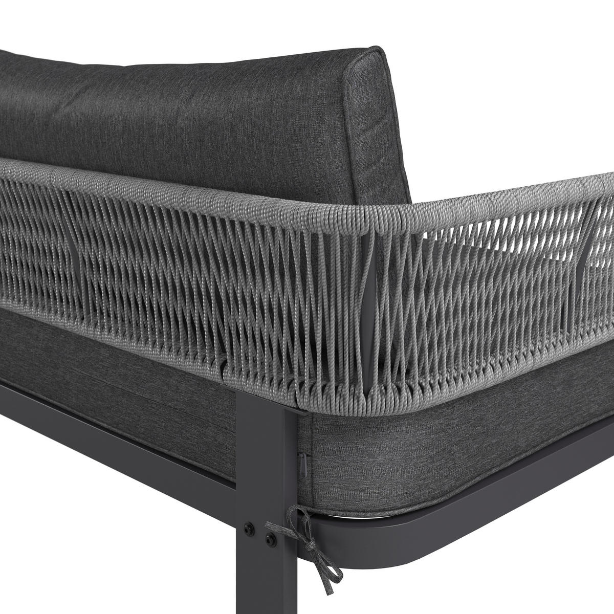 GARTENSET Webstoff Eukalyptusholz massiv Stahl  - Anthrazit/Grau, LIFESTYLE, Holz/Textil (190/74/72,5cm) - Ambia Garden