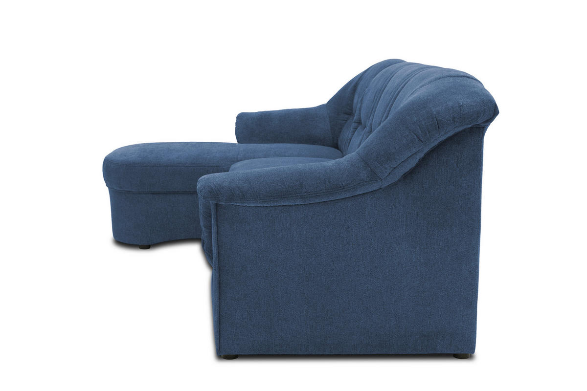 ECKSOFA Dunkelblau Mikrofaser  - Schwarz/Dunkelblau, KONVENTIONELL, Kunststoff/Textil (146/232cm) - MID.YOU