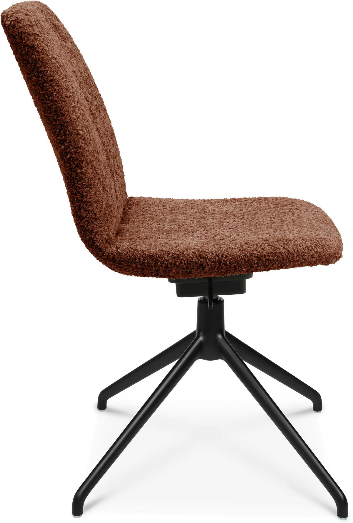 STUHL  in Aluminium Bouclé  - Schwarz/Alufarben, Design, Textil/Metall (46/81,5-84,5/55cm) - Johann Jakob