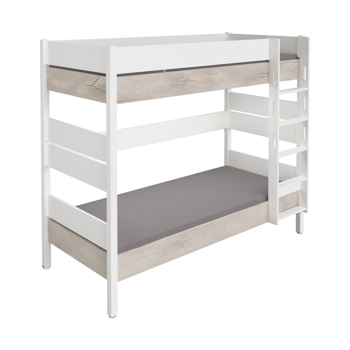 ETAGENBETT - Weiß/Silbereichenfarben, Basics, Holz/Holzwerkstoff (90/200cm) - Paidi