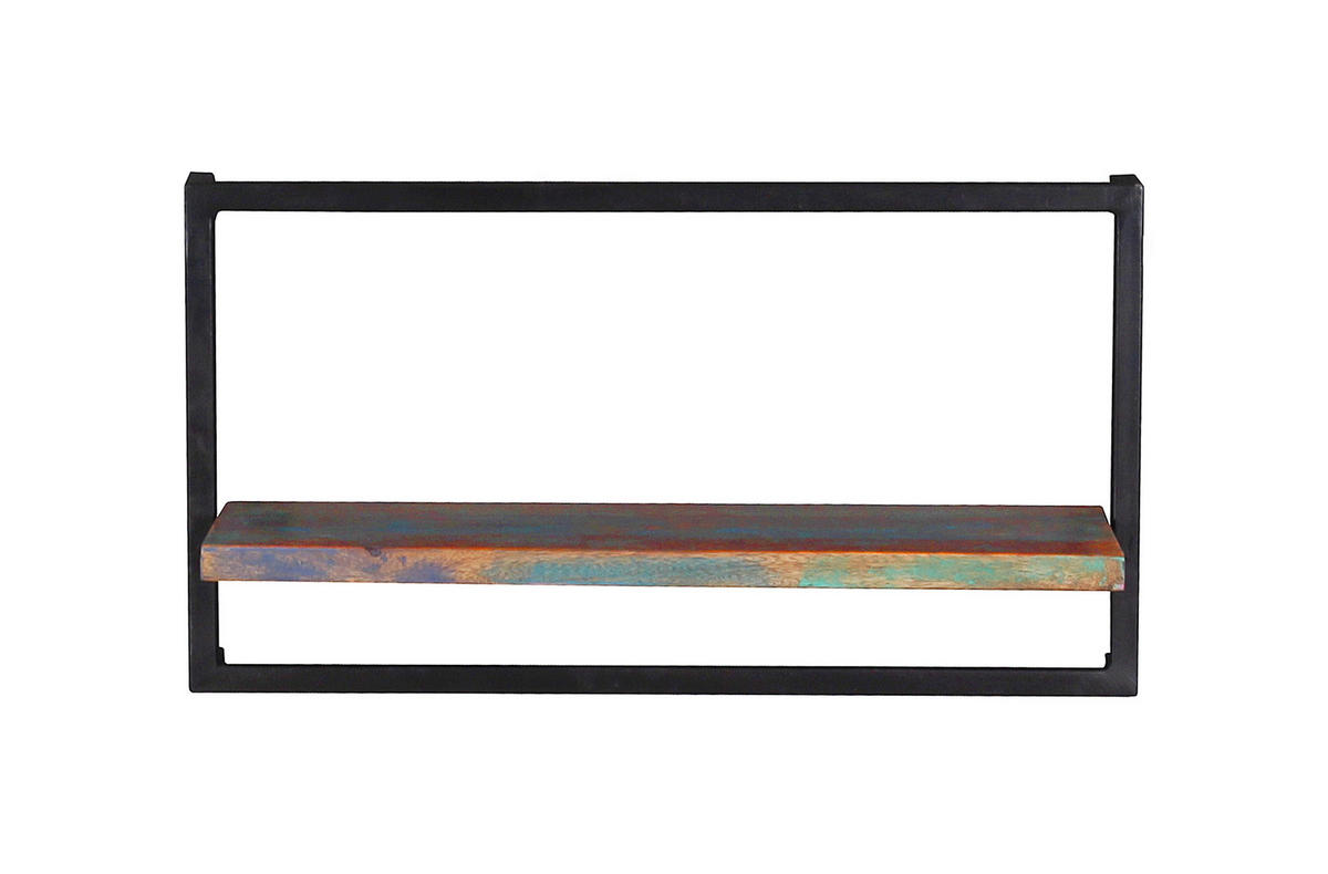 WANDREGAL 65/35/25 cm  - Multicolor/Schwarz, Design, Holz/Metall (65/35/25cm) - MID.YOU