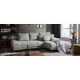 ECKSOFA in Chenille Grau  - Schwarz/Grau, MODERN, Textil/Metall (290/182cm) - Hom`in