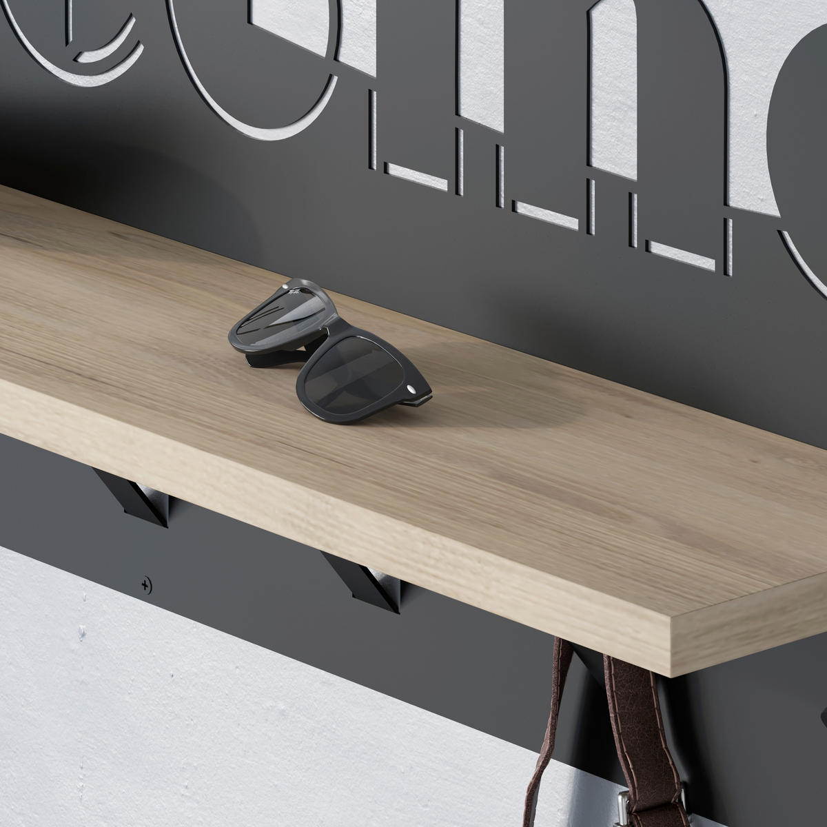 WANDGARDEROBE - Sonoma Eiche, Design, Holzwerkstoff/Metall (86/27/15cm) - Livetastic