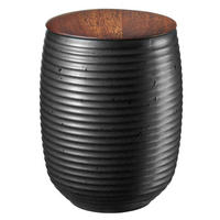 DOSE - Schwarz, KONVENTIONELL, Keramik/Holz (8,1/11cm) - ASA