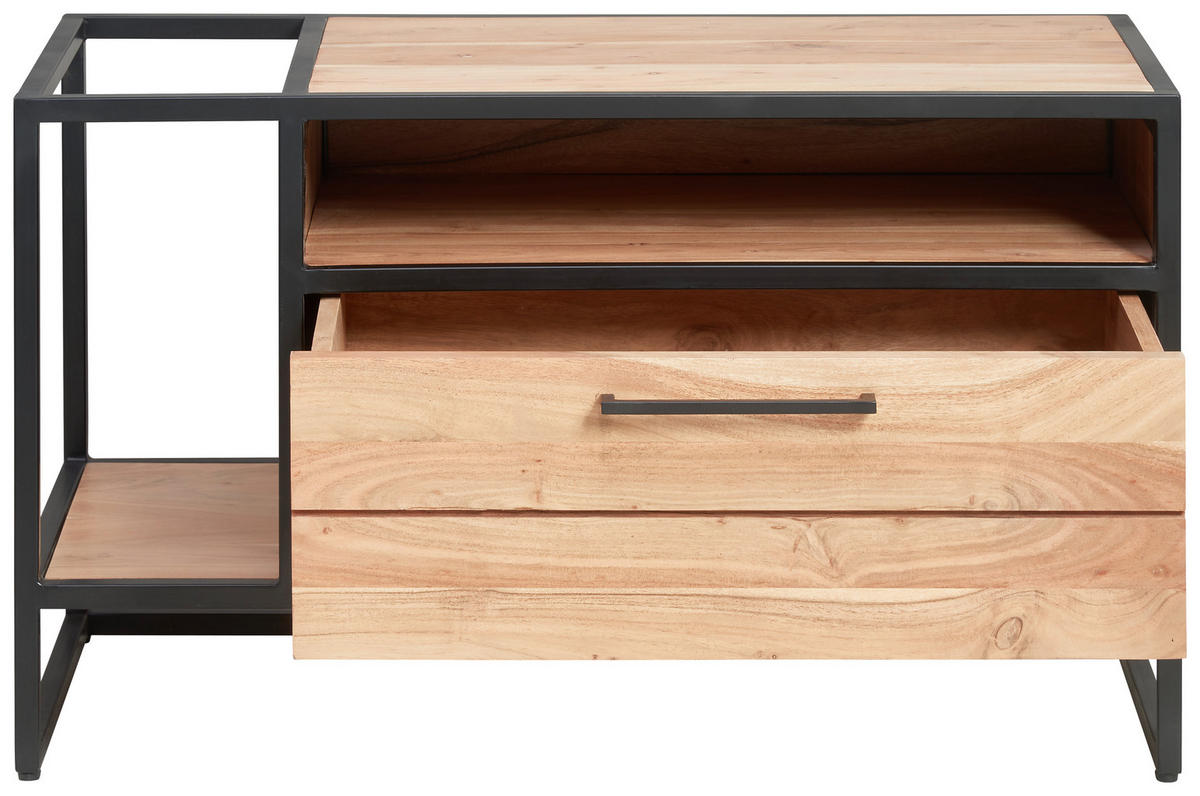 LOWBOARD Urban Garden 2.0  in 93/54/47 cm  - Schwarz/Honig, Design, Holz/Metall (93/54/47cm) - MID.YOU