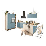 ECKKÜCHE XO 15  in Pastellblau, Tannenholzfarben  - Pastellblau/Tannenholzfarben, Design, Holzwerkstoff/Metall (150/280/121,6cm) - Xora